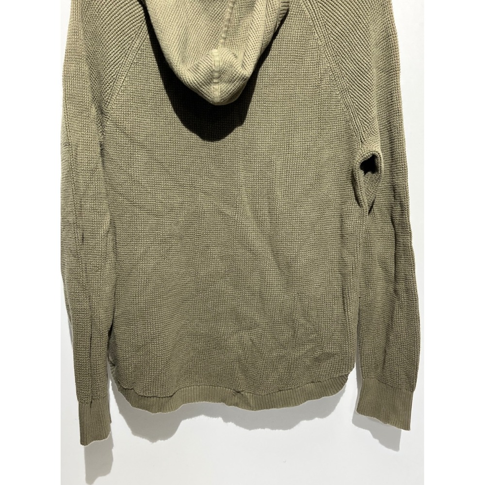 Lauren Ralph Lauren Womens Olive Green Waffle Knit Raglan Hoodie Sweater Large - Picture 7 of 15